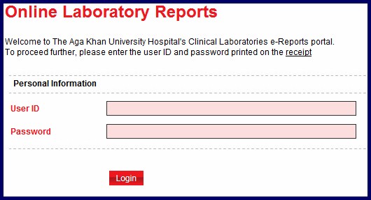 Aga Khan Laboratory Online Report Check