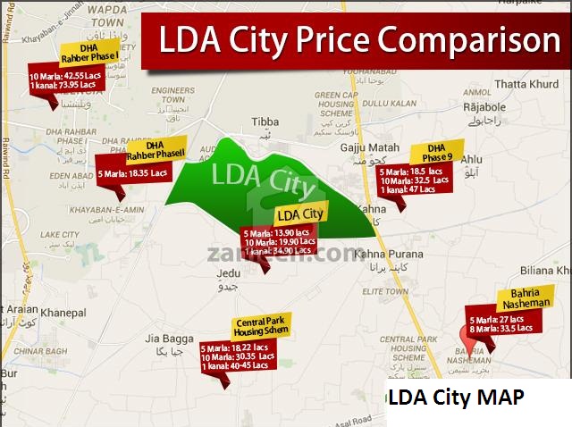 LDA City Housing Scheme Lahore 2016 Location Map Prices