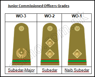 Pakistan Army Ranks And Badges With Salary Pay Scale Junior Commissioned Officer